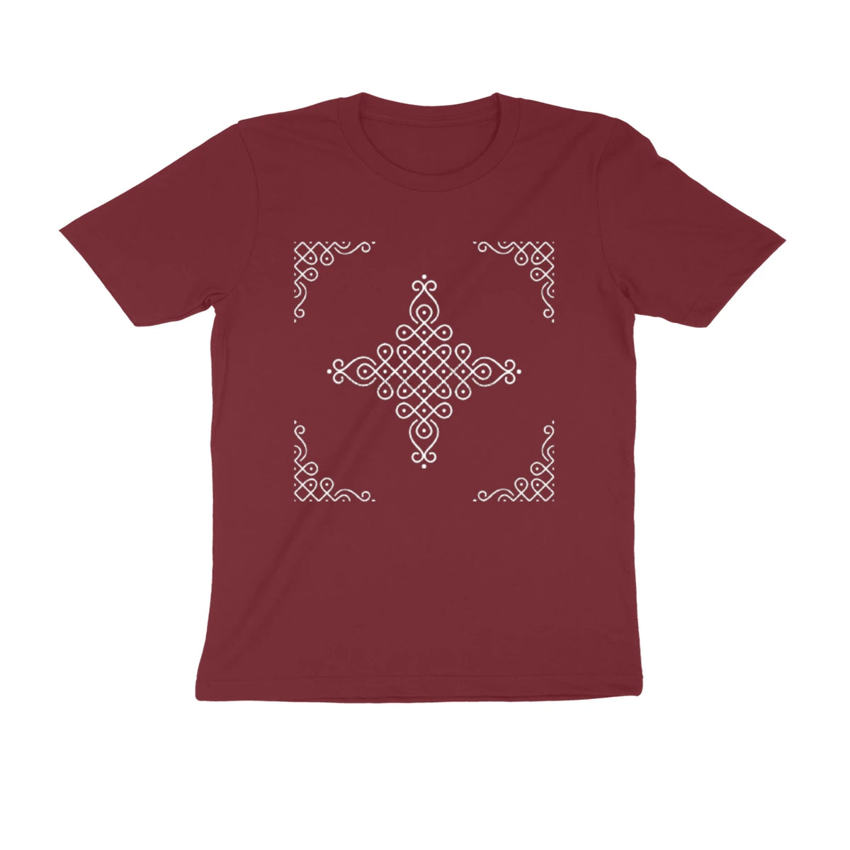 Kolam Kaleidoscope - Unisex T-shirt - Maroon