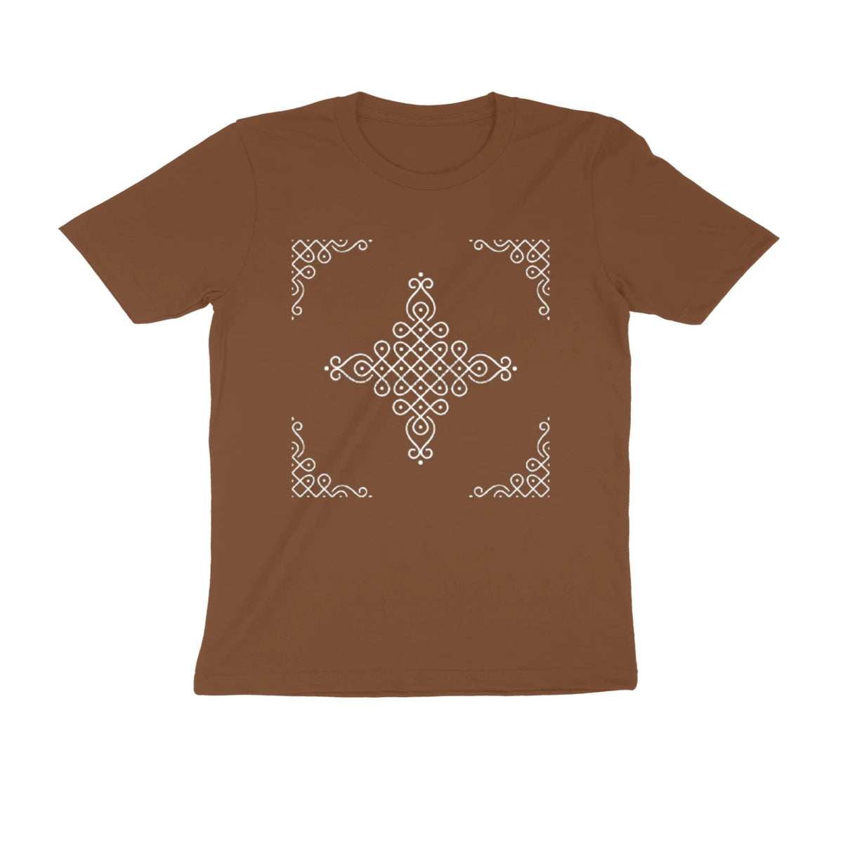 Kolam Kaleidoscope - Unisex T-shirt - Coffee Brown